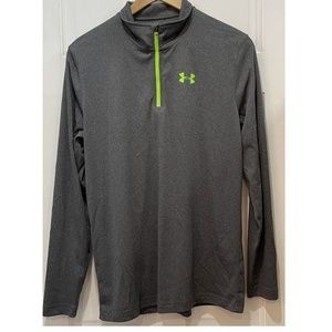 Under Armour Heat Gear Loose Fit Lightweight 1/4 Zip Gray Pullover Size Small